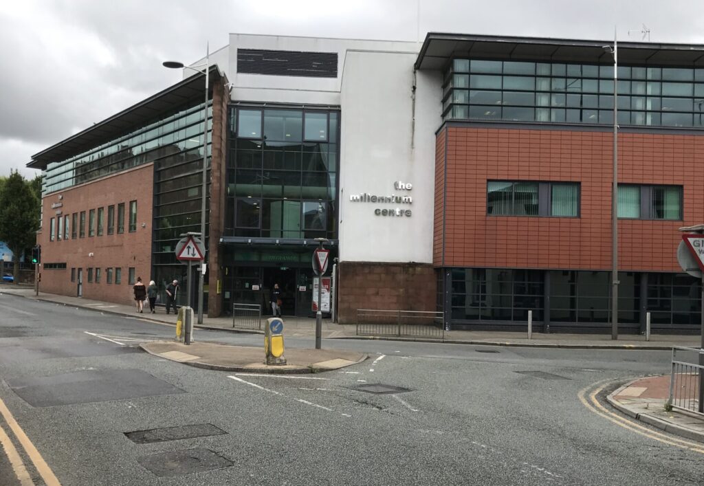 showing the Millennium Centre on the road junction